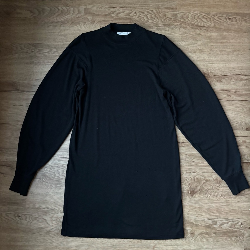 rag & bone Black Long-Sleeve Crewneck bishop sleeve mini dress women’s medium m